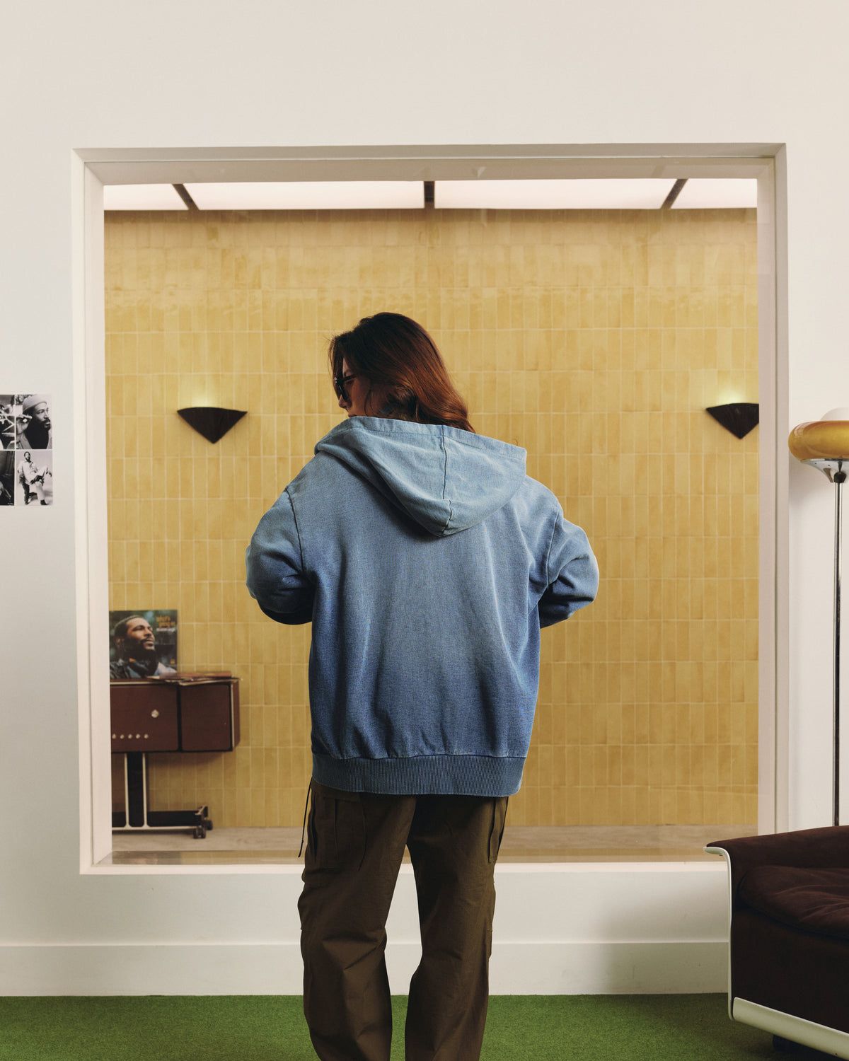 Denim Pigeon Zip Hoodie