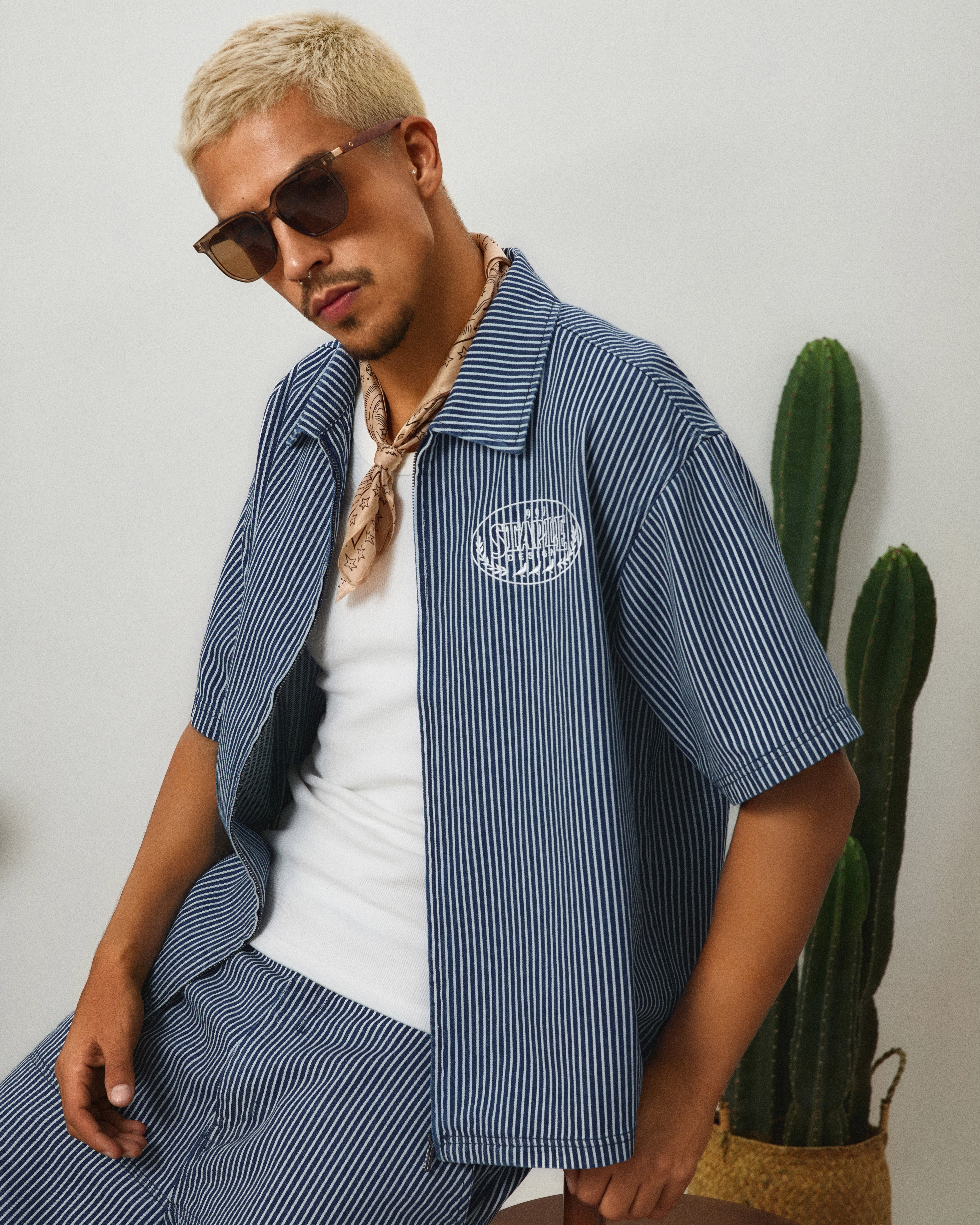 Zip Denim Work Shirt - Woven Shirt | Staple Pigeon