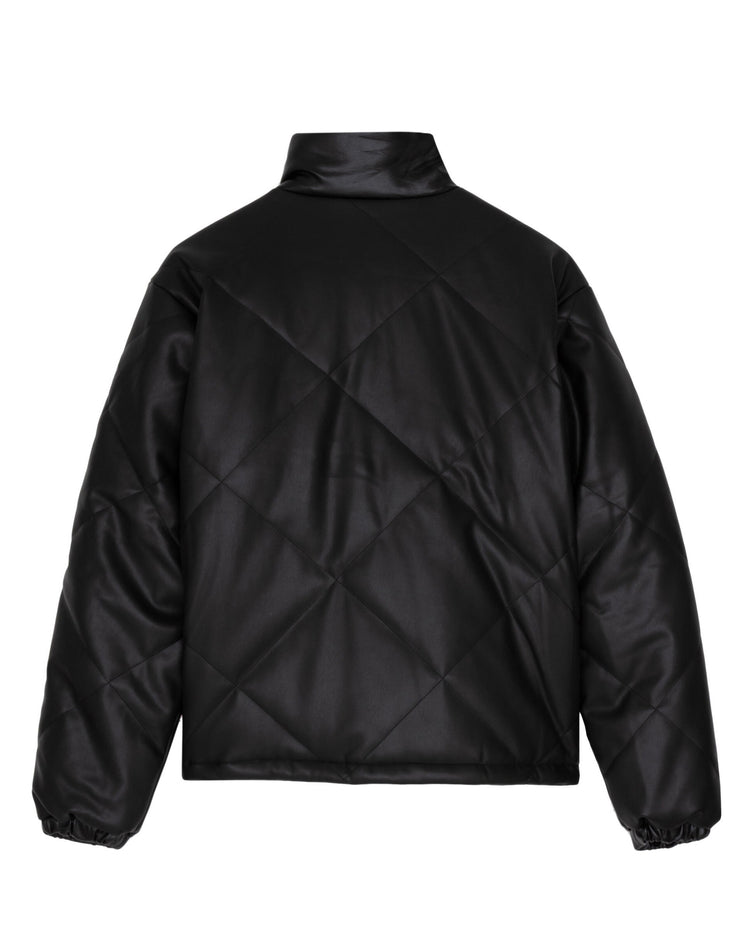 Diamond Stitch Leather Puffer - Jacket | Staple Pigeon