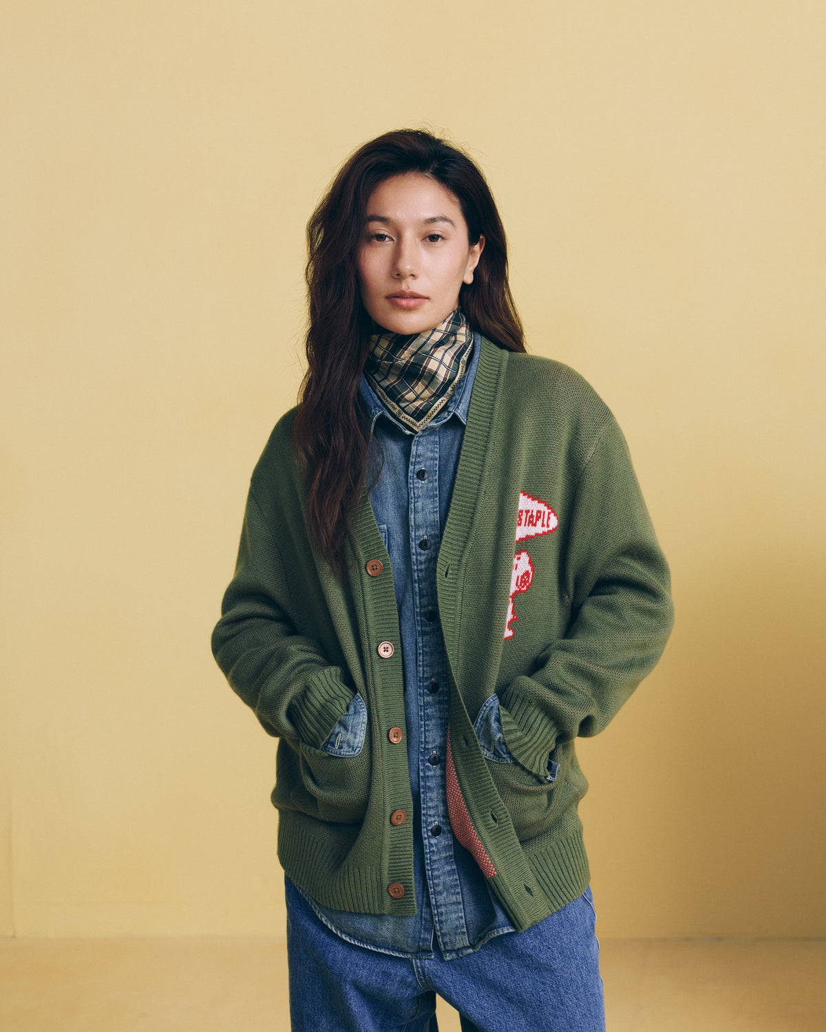 Staple x Peanuts Flag Cardigan - Cardigan Sweater | Staple Pigeon