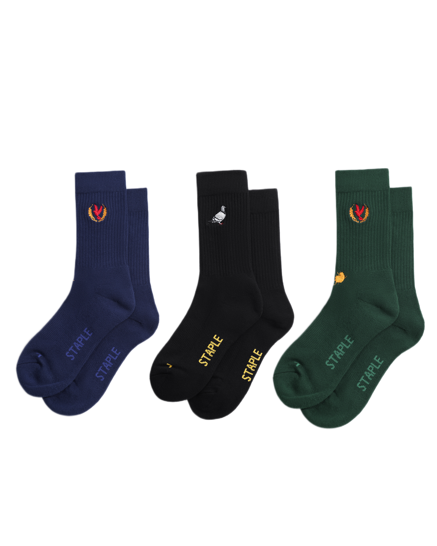 Pigeon Logo Socks 3Pk - Socks | Staple Pigeon