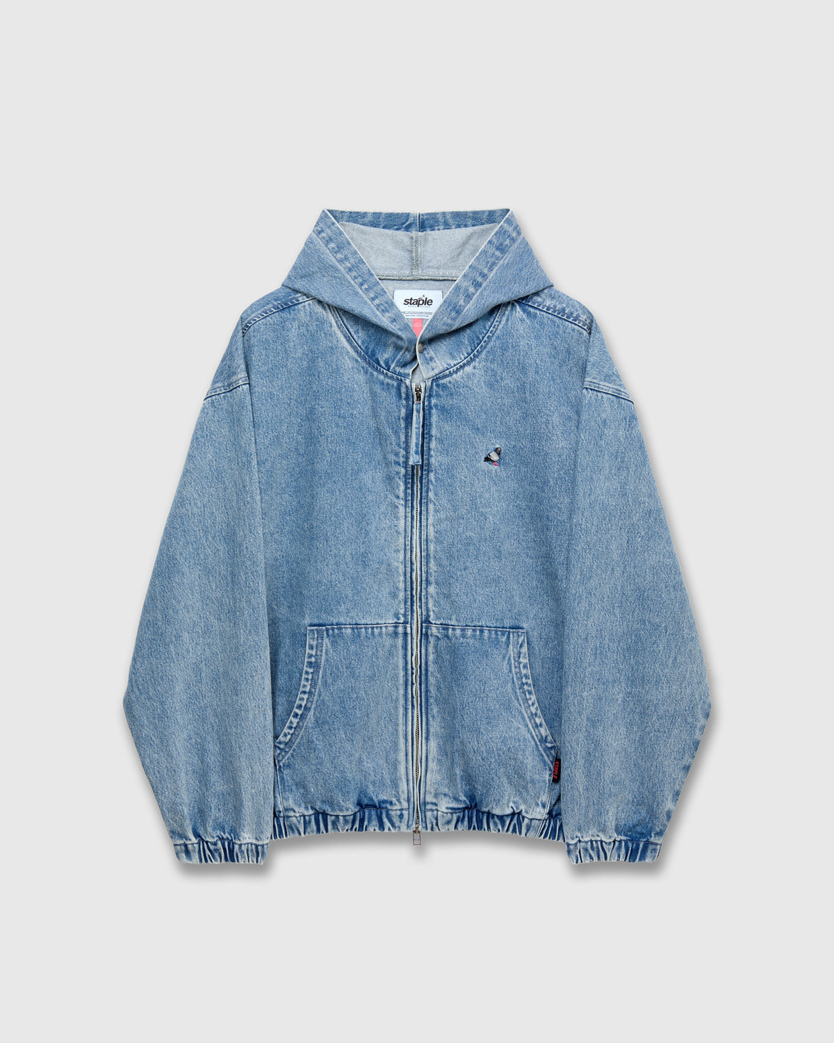 Denim Pigeon Zip Hoodie