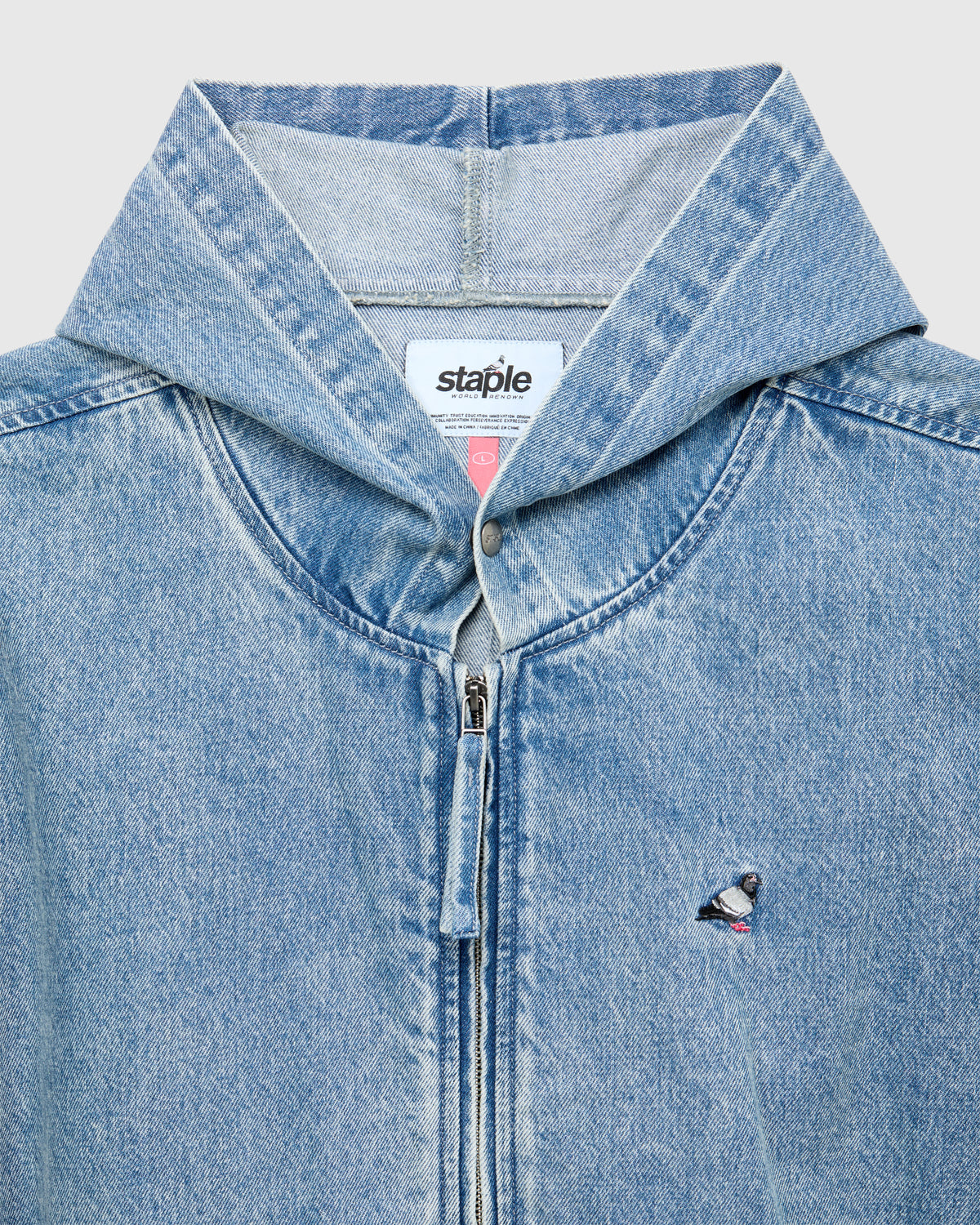 Denim Pigeon Zip Hoodie