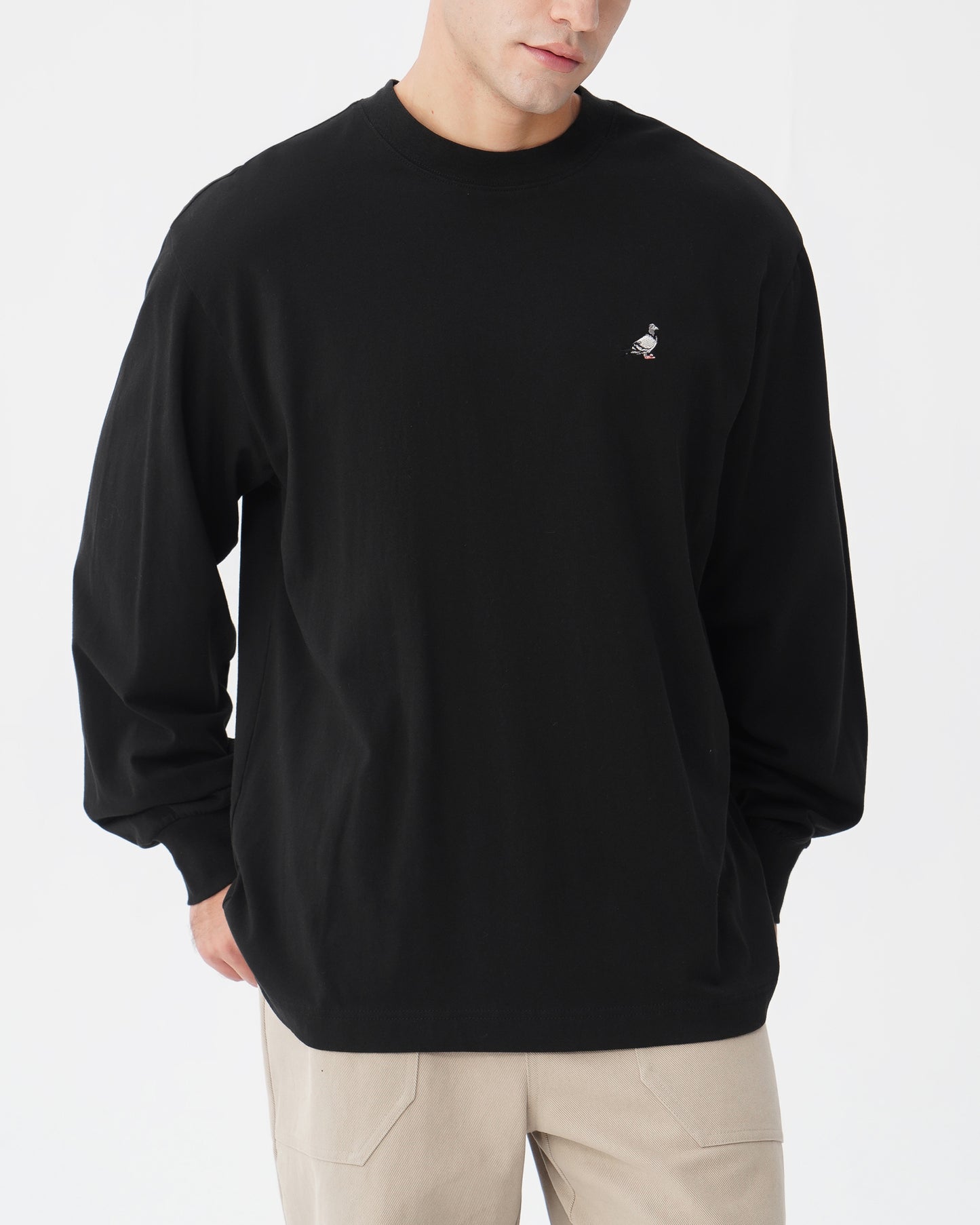L/S Emb Pigeon Tee - LS Tee | Staple Pigeon