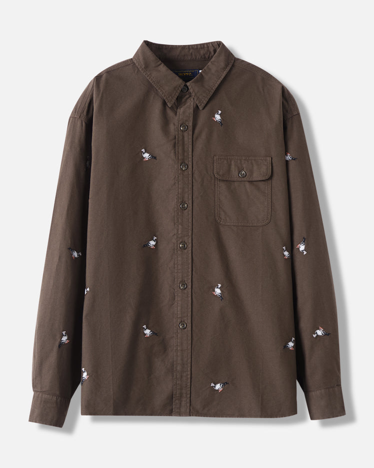 All Over Embroidered Pigeon Shirt - Woven | Staple Pigeon