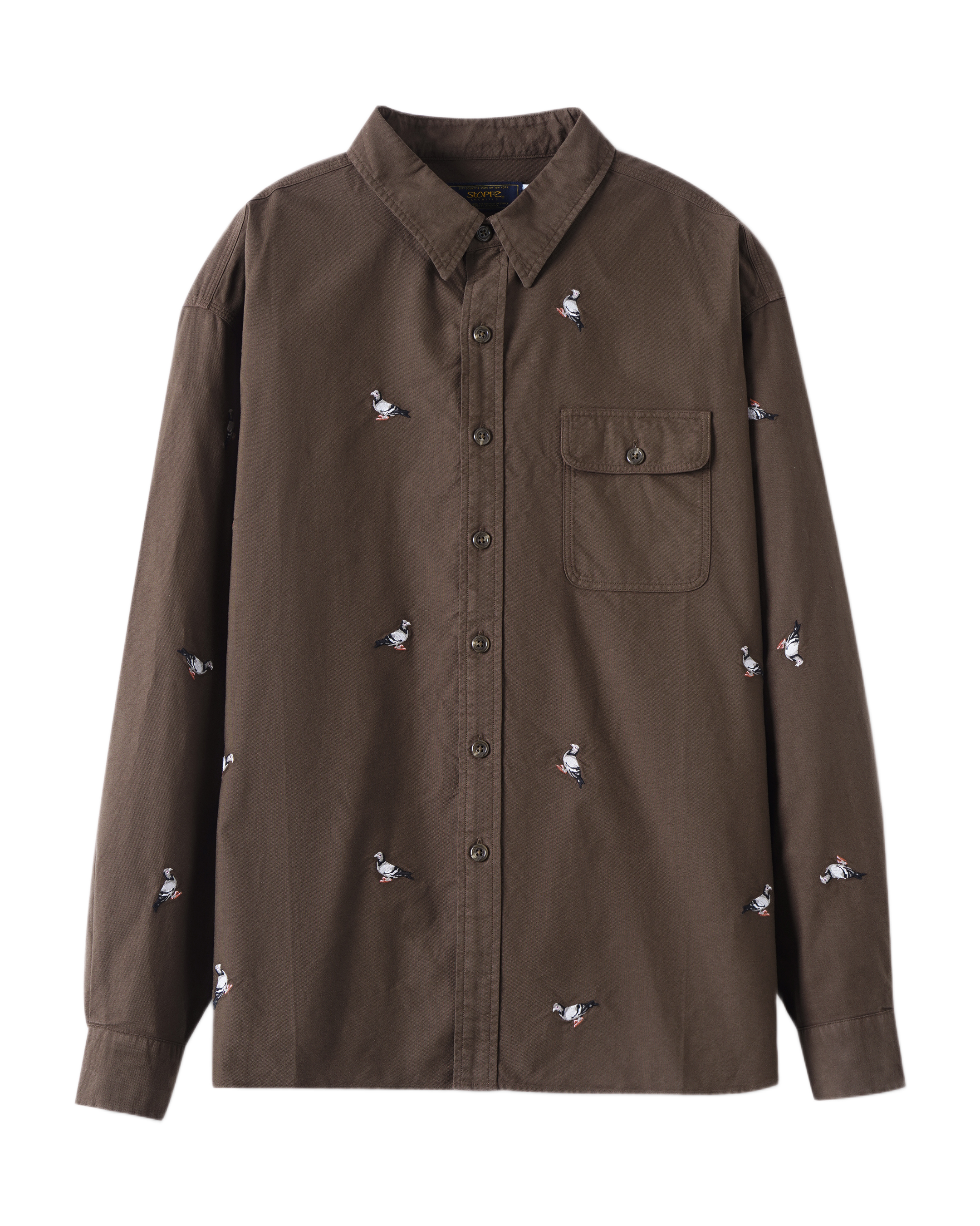 All Over Embroidered Pigeon Shirt