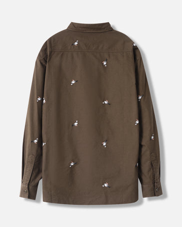 All Over Embroidered Pigeon Shirt - Woven | Staple Pigeon