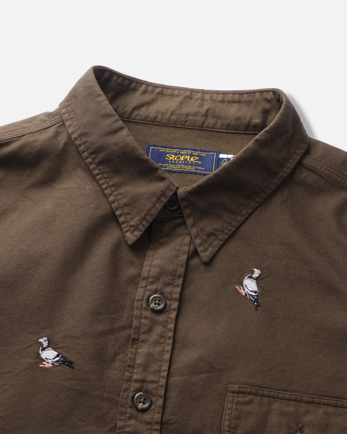 All Over Embroidered Pigeon Shirt - Woven Sht | Staple Pigeon